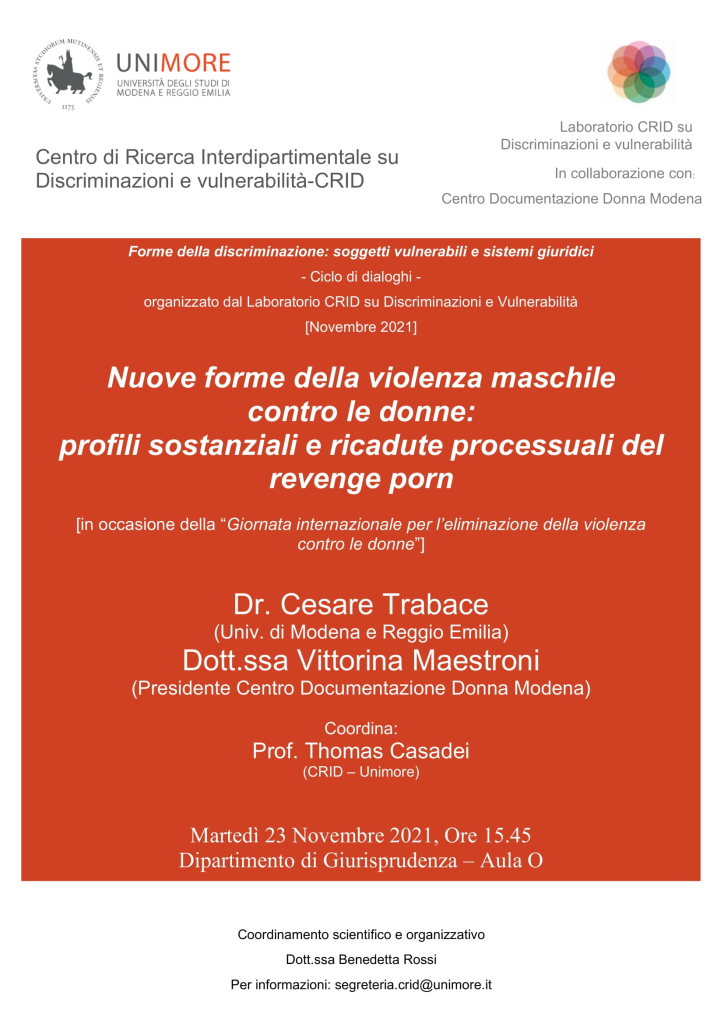Nuove forme della violenza maschile contro le donne: profili sostanziali e ricadute processuali del revenge porn