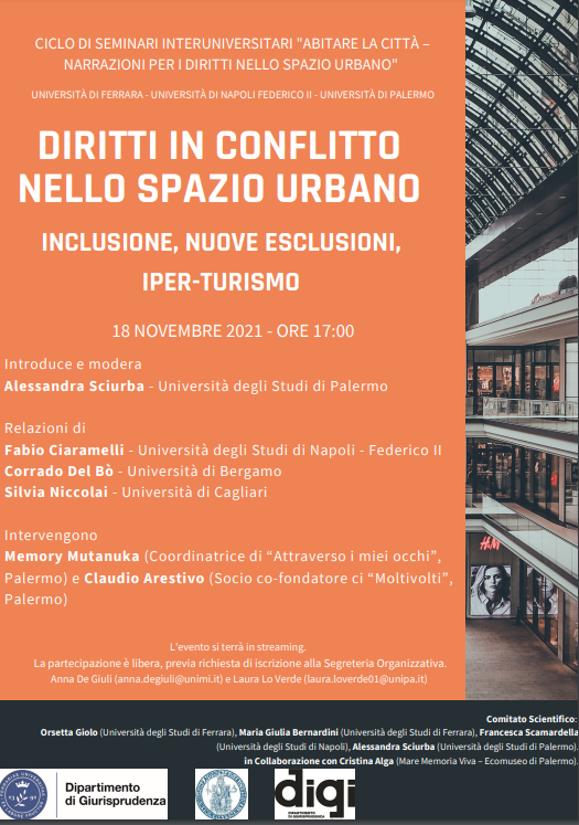 Diritti in conflitto nello spazio urbano. Inclusione, nuove esclusioni, iper-turismo