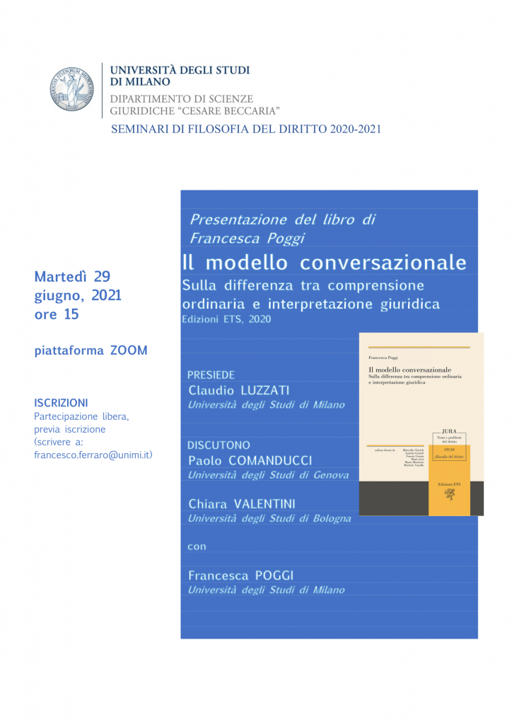 Il modello conversazionale. Sulla differenza tra comprensione ordinaria e interpretazione giuridica