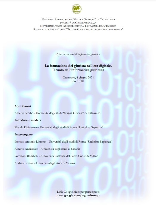 La formazione del giurista nell’era digitale. Il ruolo dell’Informatica giuridica