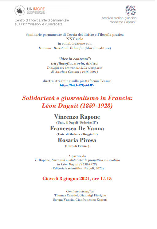 Solidarietà e giusrealismo in Francia: Léon Duguit (1859-1928)
