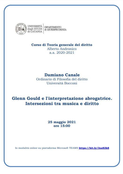 Glenn Gould e l’interpretazione abrogatrice. Intersezioni tra musica e diritto