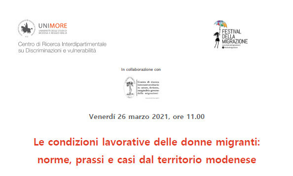 Le condizioni lavorative delle donne migranti: norme, prassi e casi dal territorio modenese