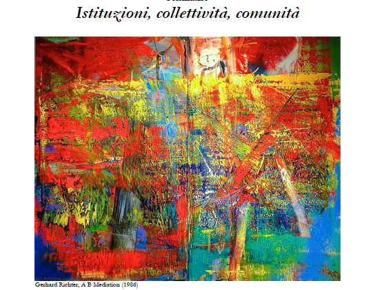Istituzioni, collettività, comunità
