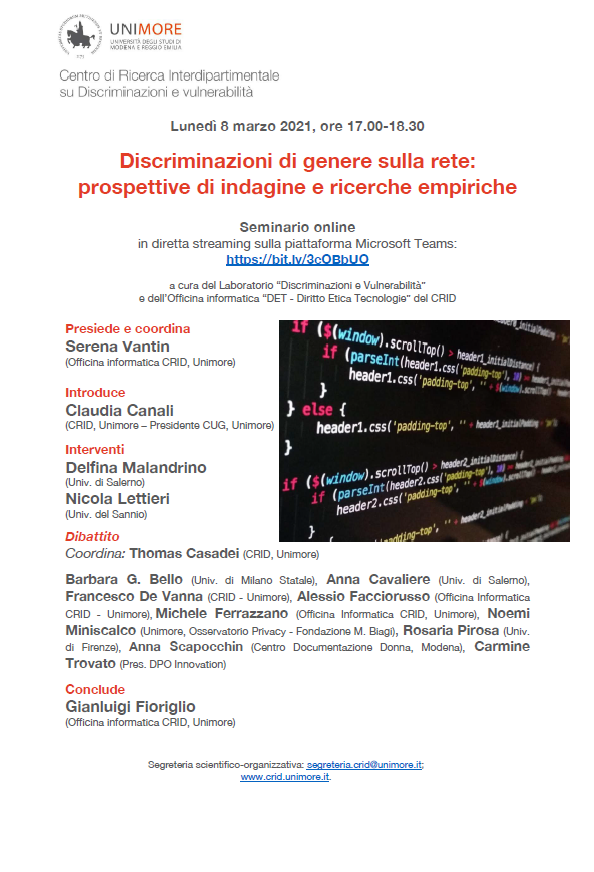 Discriminazioni di genere sulla rete: prospettive di indagine e ricerche empiriche