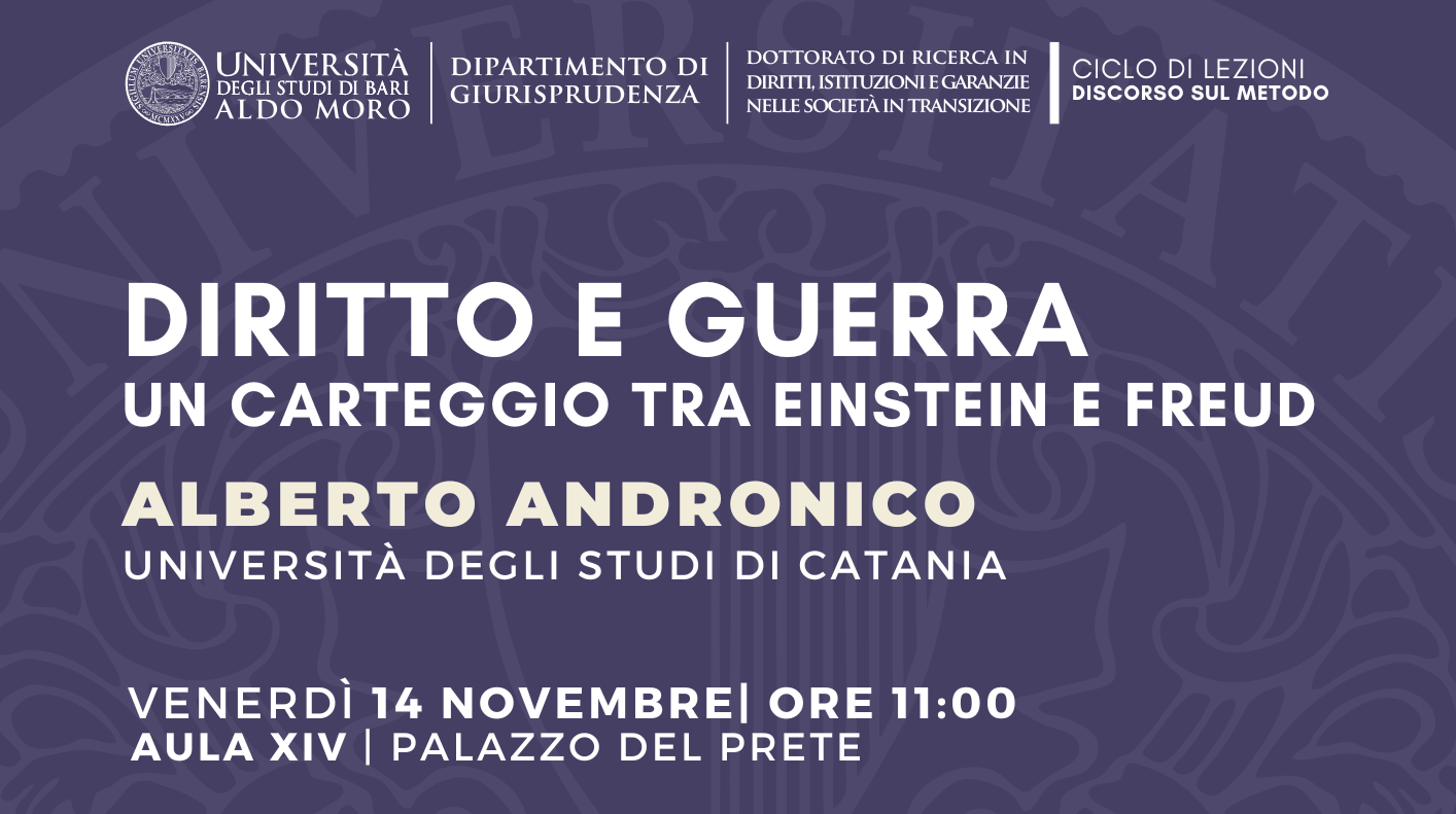 Convegno “DIRITTO E GUERRA. Un carteggio tra Einstein e Freud”