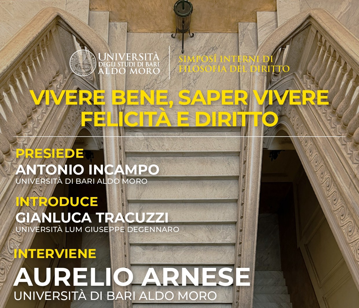 Seminario “Vivere bene, saper vivere. Felicità e diritto”