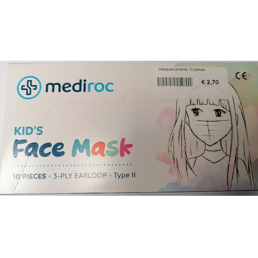 Masques chirurgicaux enfants type II   10 pièces