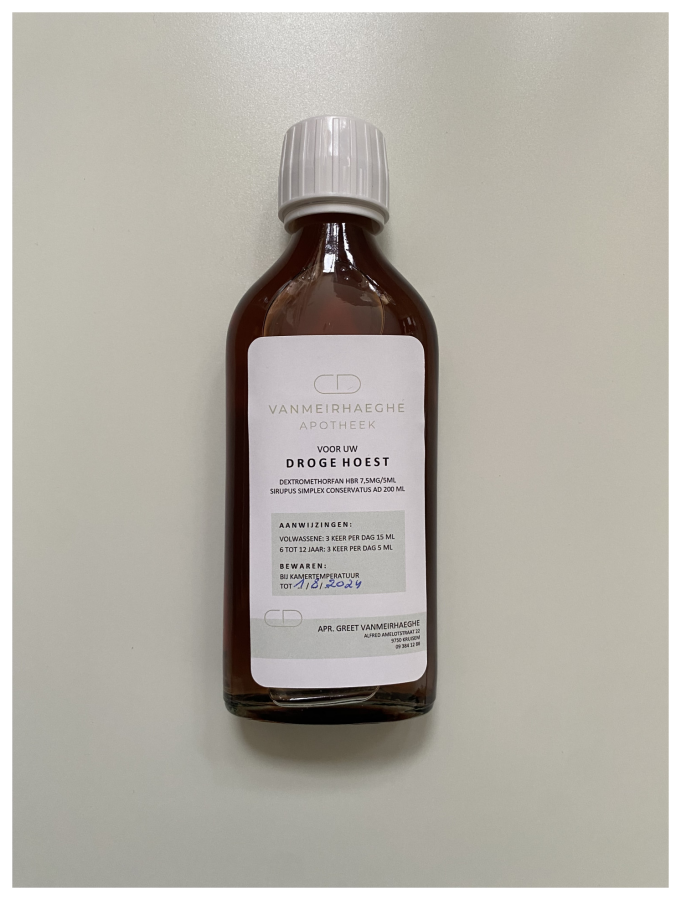 Hoestsiroop apotheek met suiker