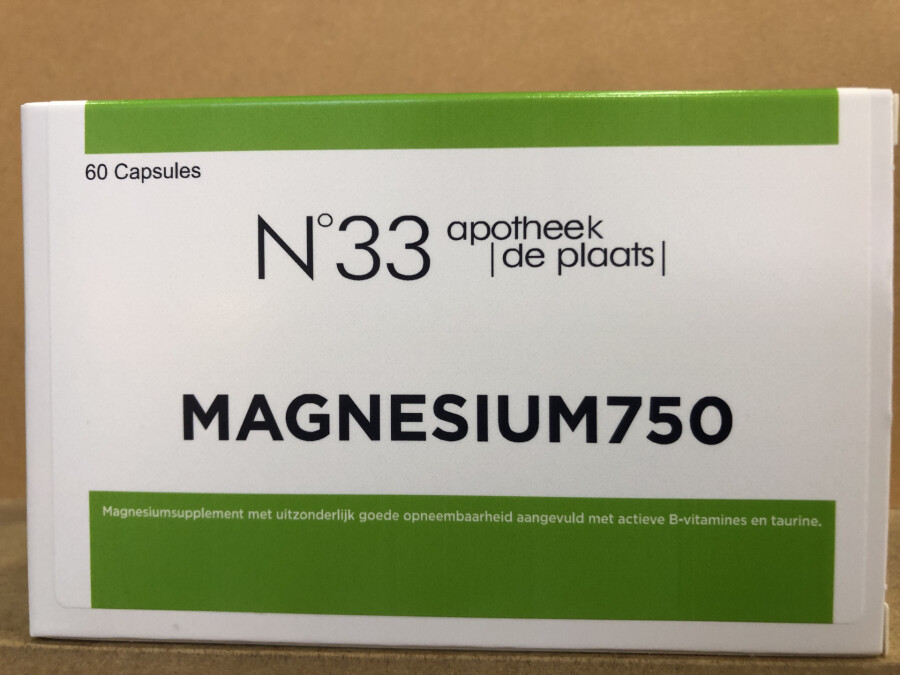 DE PLAATS N33 MAGNESIUM 750  60 CAPS