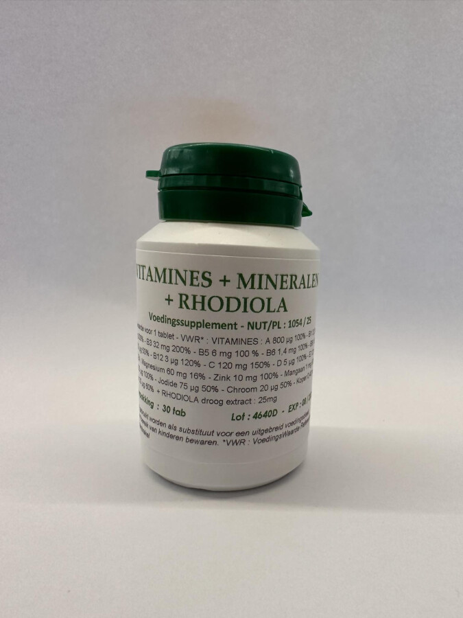 Vitamines + mineralen + rhodiola, 30 tabletten