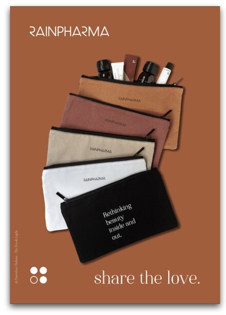 RainPharma GRATIS pochette met 5 producten bij elke aankoop van 3 RainPharma producten naar keuze (met een totale waarde van samen minstens €100)