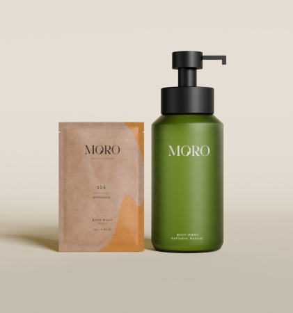 MORO Hand & Body Wash Lemongrass & Vetiver | Olive green - Starter Kit