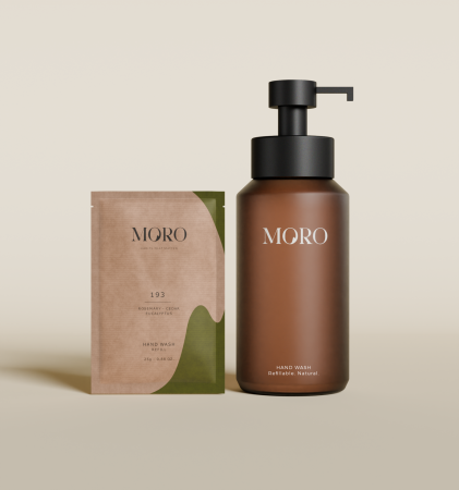 MORO Hand & Body Wash Rosemary & Cedar | Apothecary Brown - Starter Kit
