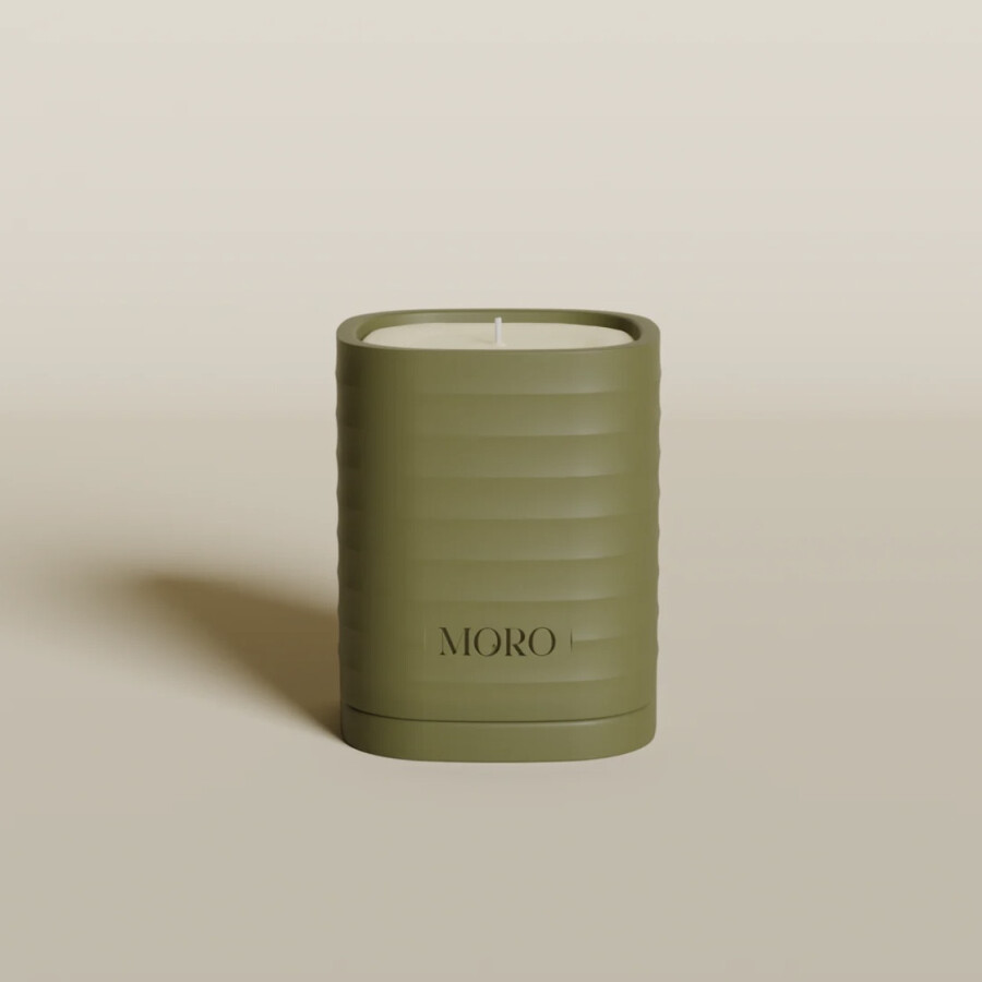 MORO Candle Amber & Musk | Olive Green - Starter Kit