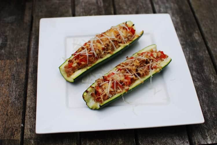 Gevulde courgettes met tonijn