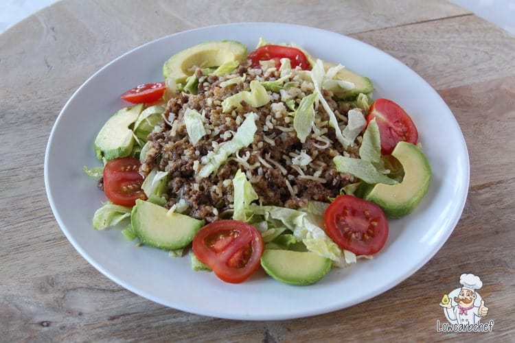 Koolhydraatarme taco bowl