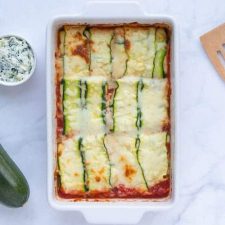 Courgette ravioli met spinazie en ricotta.