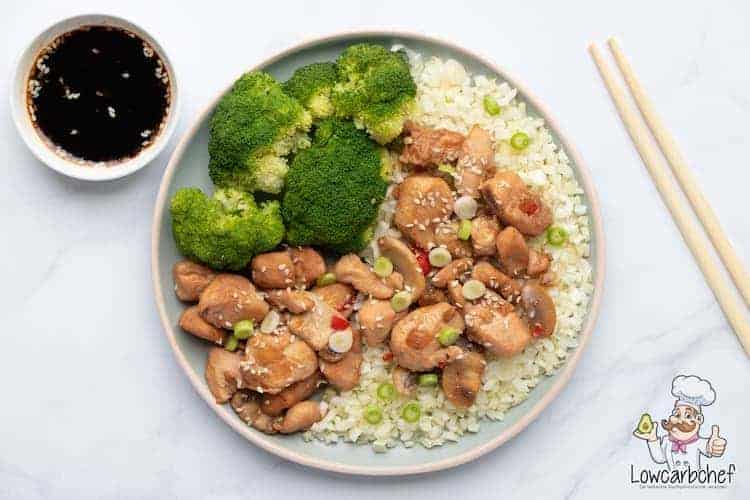 Kip teriyaki met broccoli en bloemkoolrijst