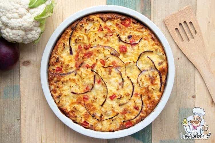 Quiche met bloemkool en kaas.