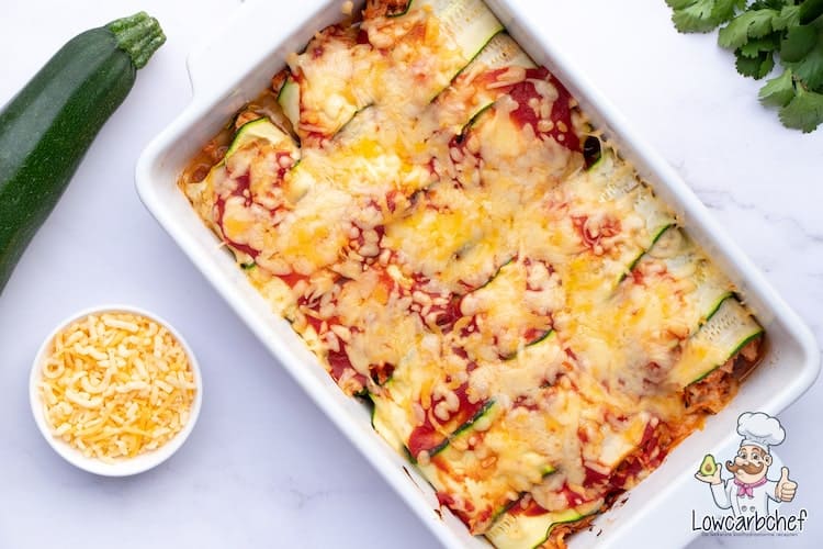 Enchiladas gemaakt van courgette.