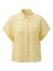 Bluse, Hemdkragen, 1/2-Arm, YELLOW
