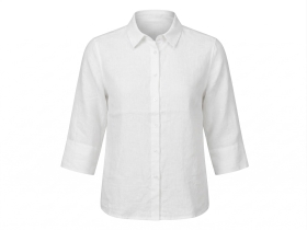 Bluse, Hemdkragen, 3/4-Arm, WHITE