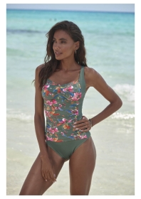 Badeanzug Cup E, oliv print
