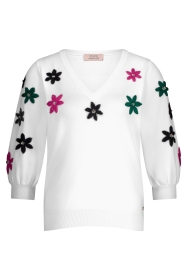 Lenthe flower pullover, off white
