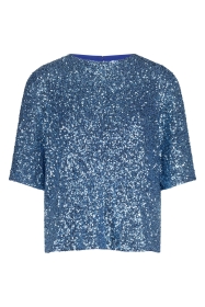 Princess sequins top, light blue