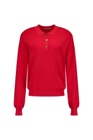 Pelin fancy button polo, coral red