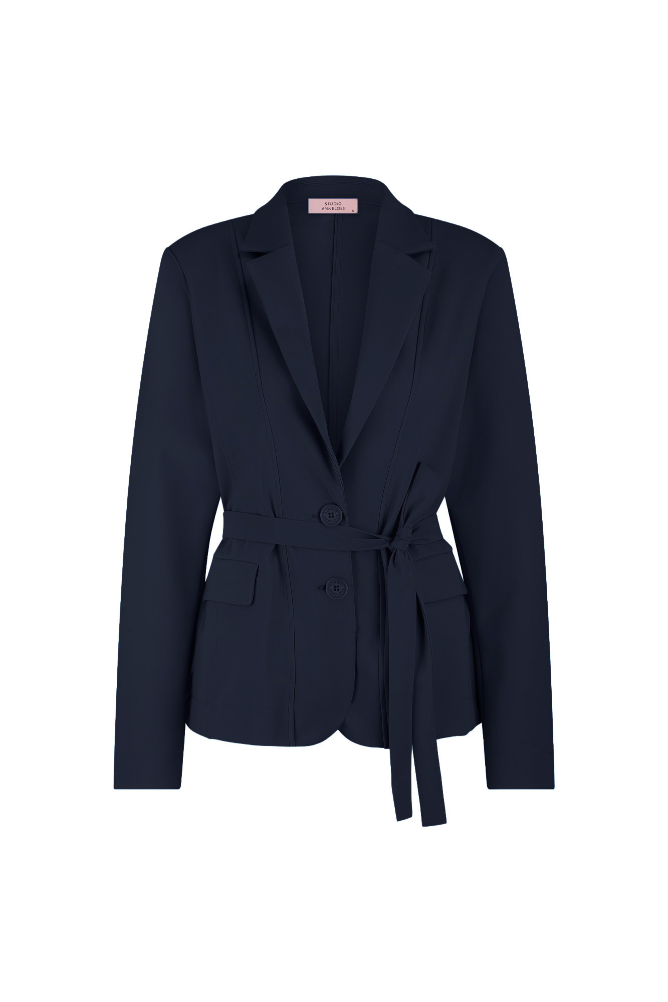 Studio Anneloes Elin Bonded Blazer, Dark Blue
