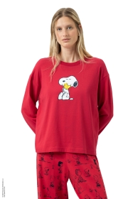 Mey x Peanuts T-Shirt langarm, absolute red