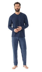 Mey Schlafanzug lang, yacht blue