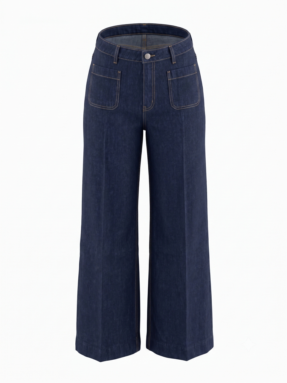 Mango Damen Blau Jessie 100 % Baumwolle Wide-Leg-Jeans Mit Taschendetail In Indigo - Bild 3