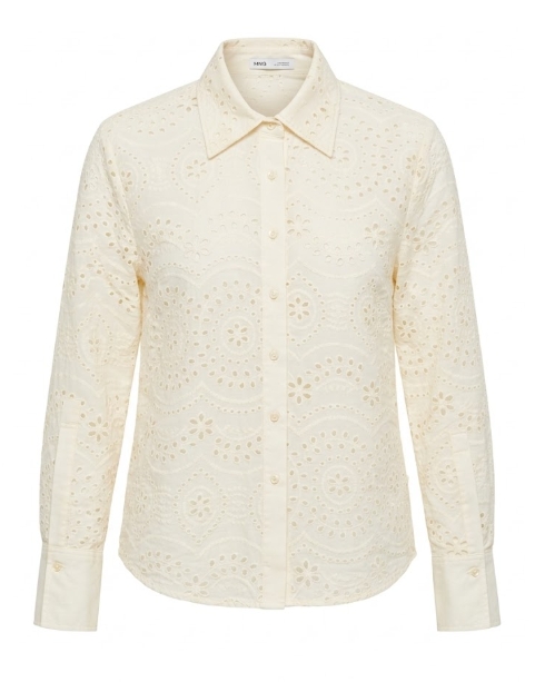 Mango Damen Neutral – Besticktes Hemd In Beige Aus 100% Baumwolle - Bild 3