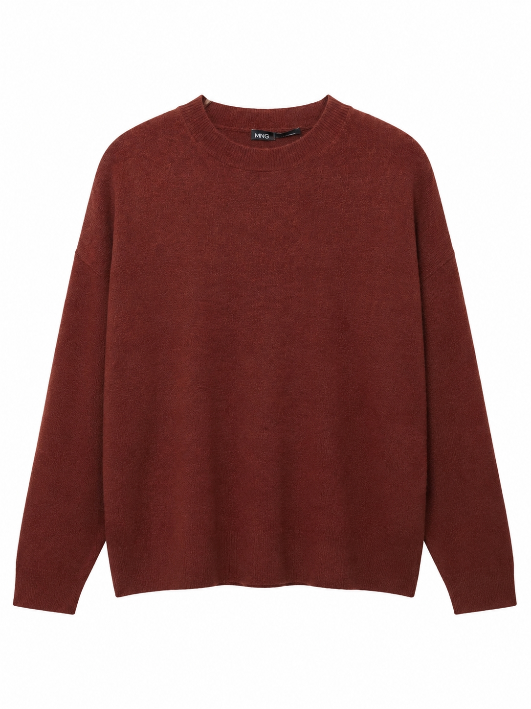 Mango Damen Rot Pullover Mit Rundhalsausschnitt Aus Feinstrick In Burgunder - Bild 3