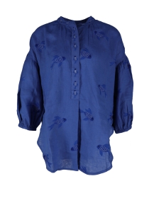 Nimo with Love Sassafras Blouse Fish on Blue