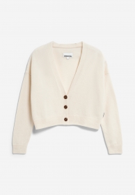 DAMIRAA REGLANA Strick Cardigan Solid, oatmilk
