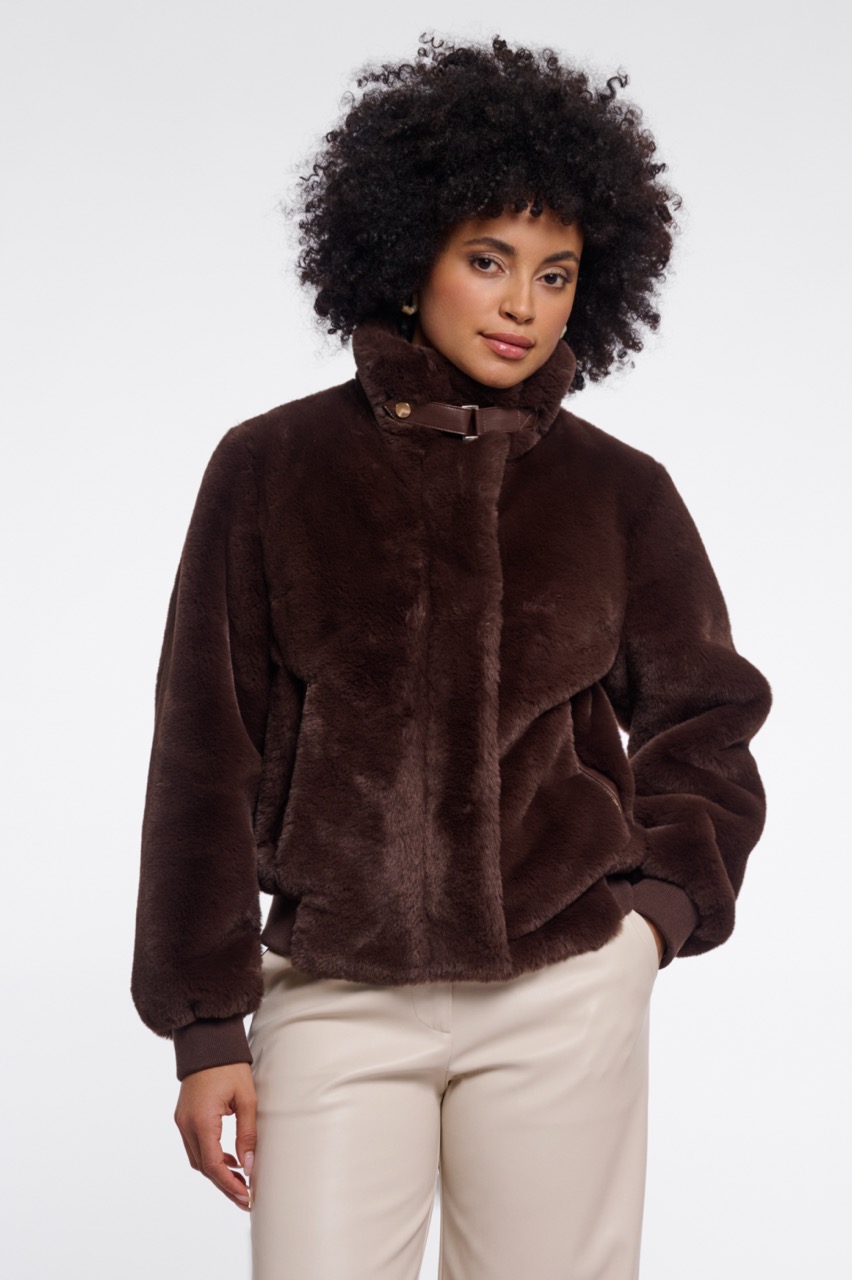 Rino & Pelle Damen Marron Kunstpelzjacke Ambra - Bild 3