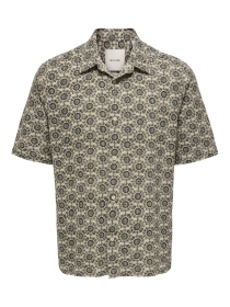 ONSJOHNSON REG SS 036 SHIRT, Twill/JET BLACK