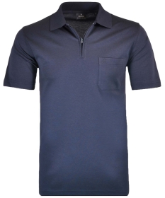 Basic Polo zip soft knit, MARINE