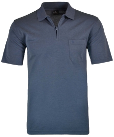 Basic Polo zip soft knit, JEANS