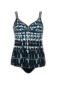 Tankini, schwarz/weiss