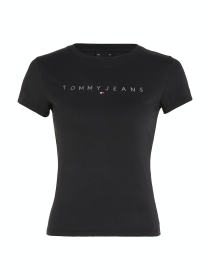 TJW SLIM TONAL LINEAR TEE, BLACK