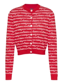 TJW CRP SCRIPT AOP CARDIGAN, RED