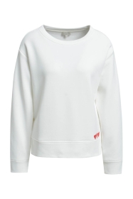 Milano Italy ROUND NECK SWEATSHIRT W/ AW & SLITS, OFFWHITE