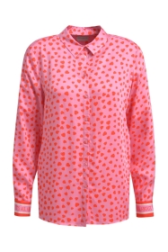 Milano Italy SHIRT BLOUSE 1/1 SLEEVE, PINK PRINT