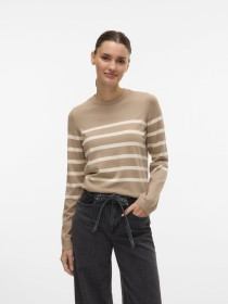 VMSABA PLAIN LS O-NECK PULLOVER GA, Silver Mink/BIRCH