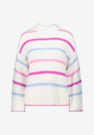 Grobstrickpullover mit Streifen